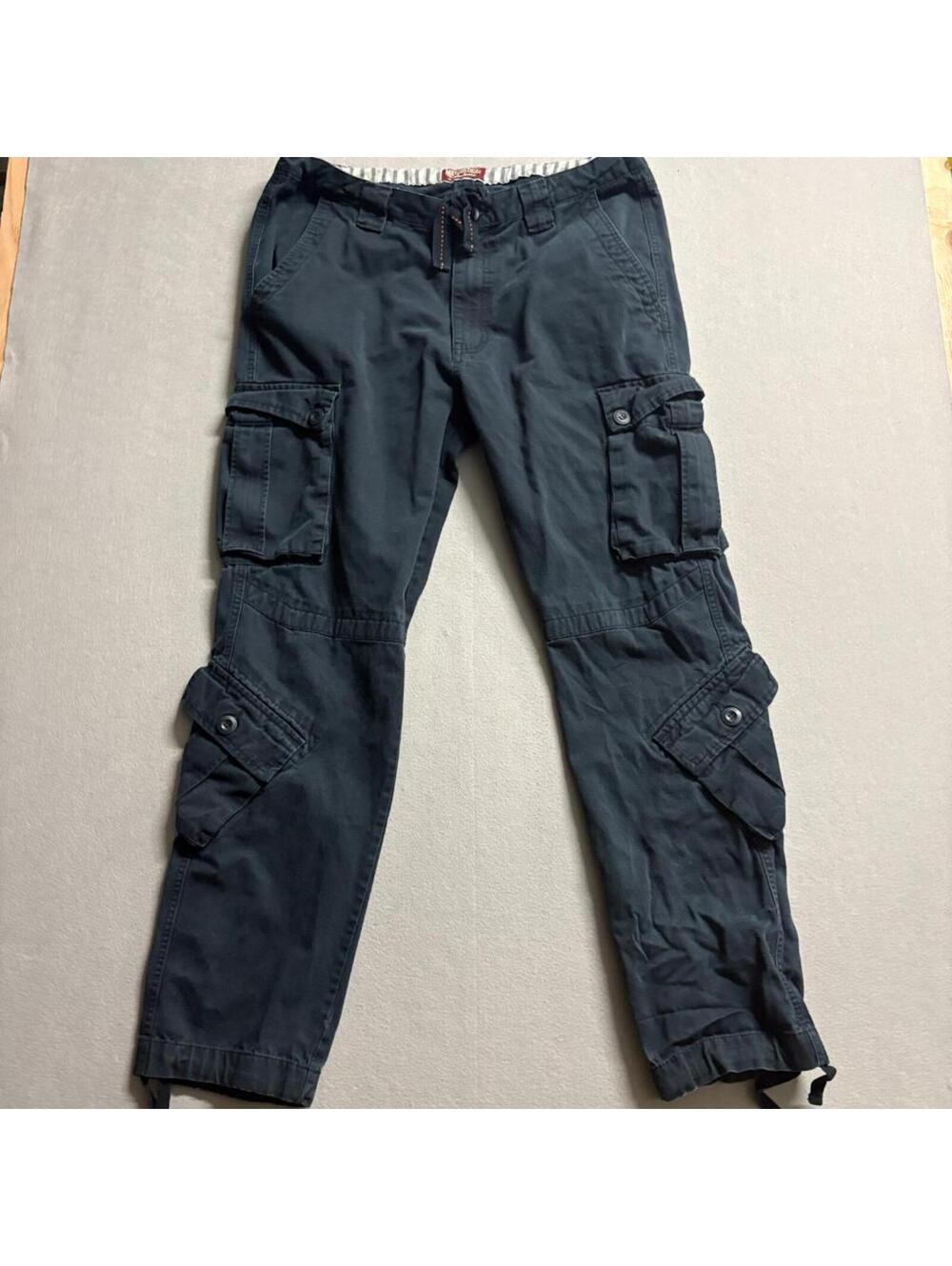 Matchstick Cargo Pants Mens 38 Black Cotton Multi Pocket Tactical Utility